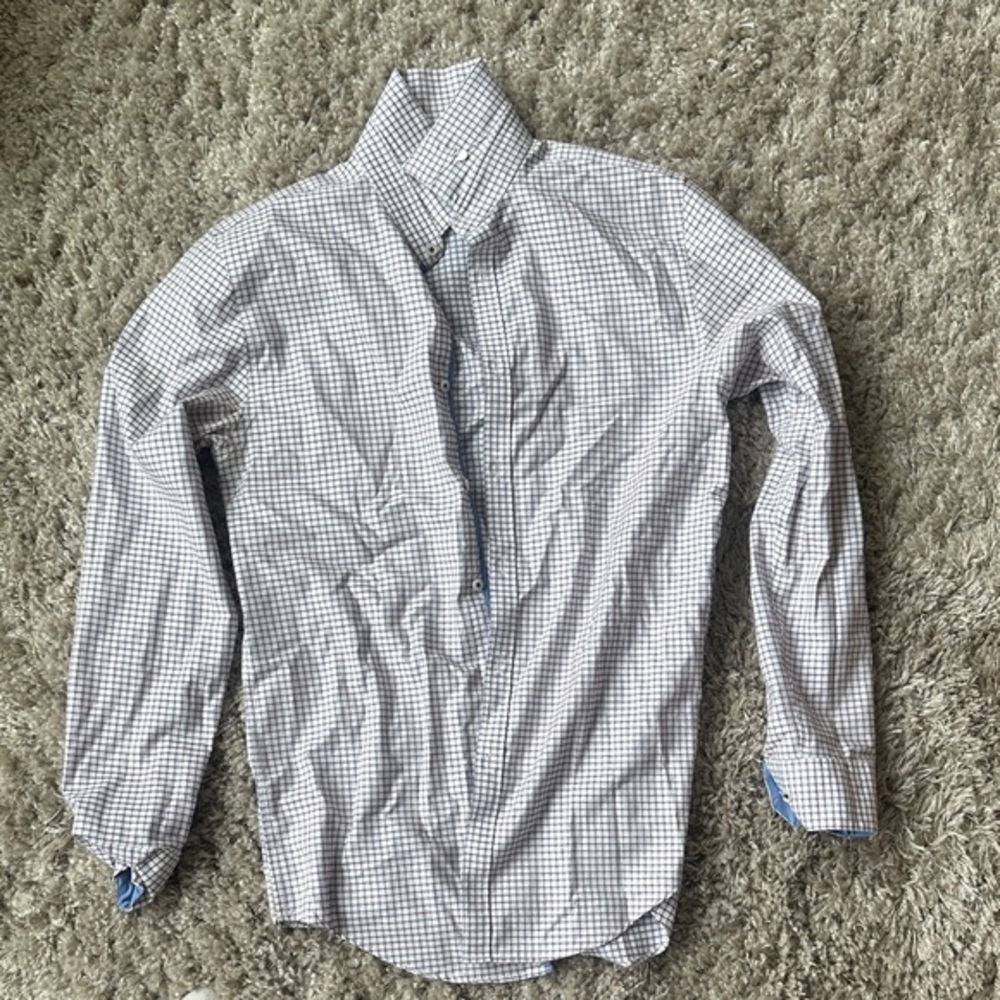 Men's Red and White Checkered Shirt